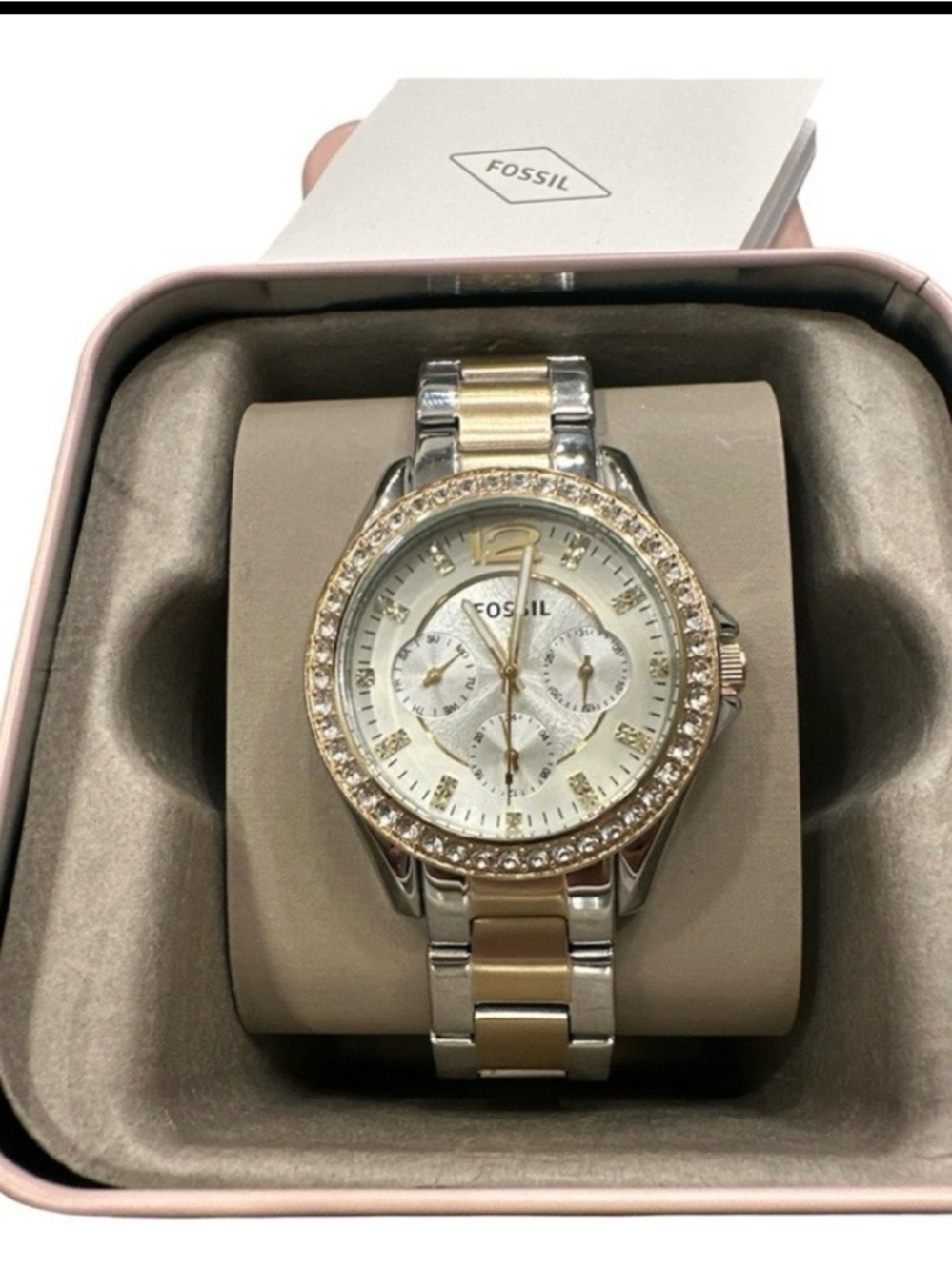 Fossil Riley Women’s Two-Tone Stainless Quartz Chronograph 38mm w/ ES3204